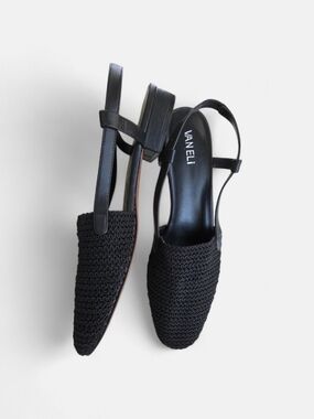 VANELi Black Knit Slingback Flats